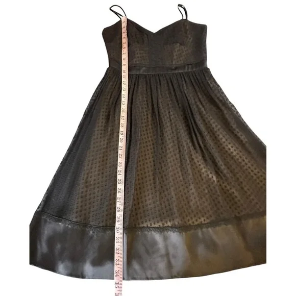 Laundry by Shelli Segal Black Silk Polka Dot Bra Top Cocktail Dress - Size 6 - Picture 6 of 15